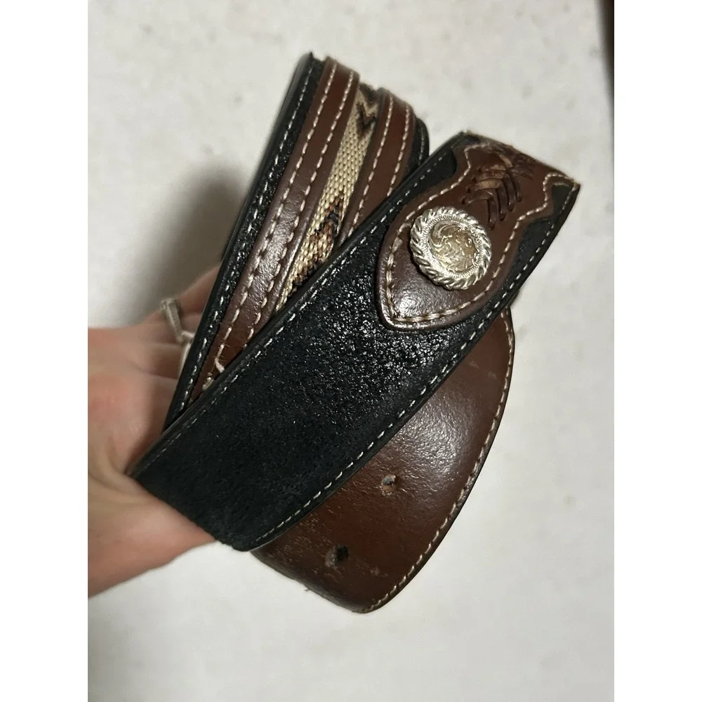 Nocona Belt Co. Western Leather Cowboy Belt Silver Buckle Men's Size 40